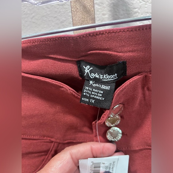 NWT Cami’s Closet Chic Rust Brown High-Waisted Jeggings with Zipper Pockets - Picture 2 of 6